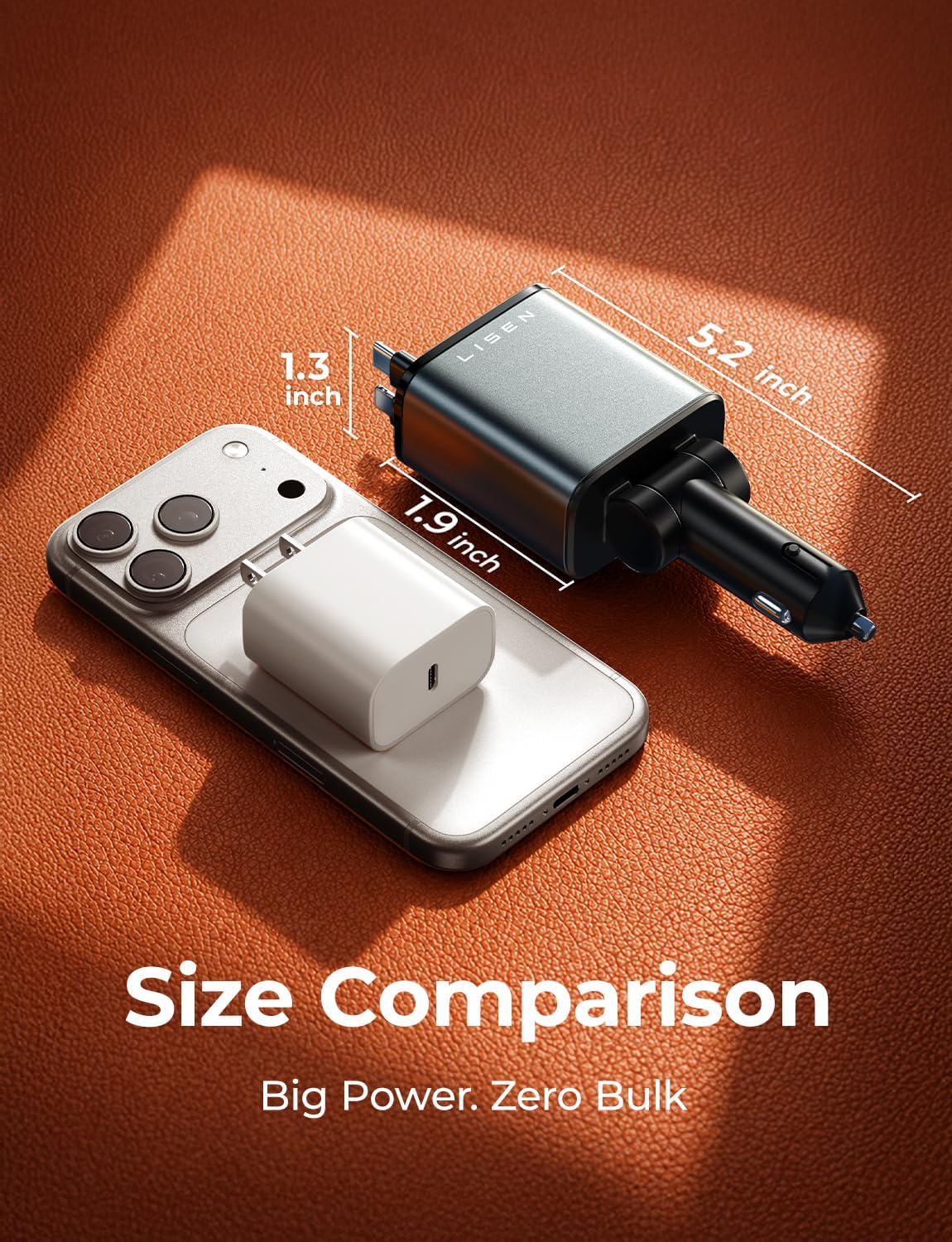 Retractable Car Charger, 84W Car Charger USB C Fast Charger.