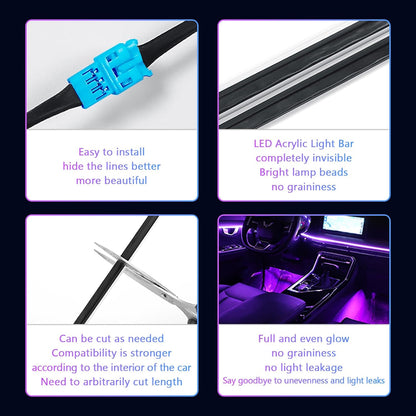 Car-Ambient-Lighting-Kit,Rgb 18 in 1 256 LED with Wireless APP DIY Modes Acrylic