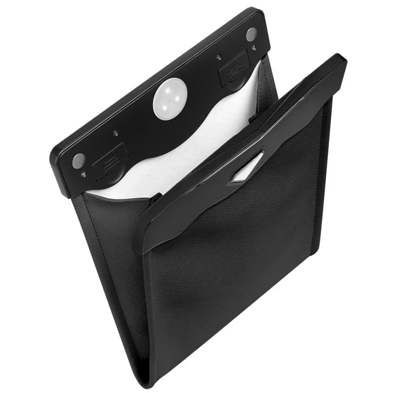 Car Front Seat LED Waterproof Magnetic Adsorption Garbage Bin Suspension Car Seat Leather Storage Leak Proof Garbage Bin 1 Pcs