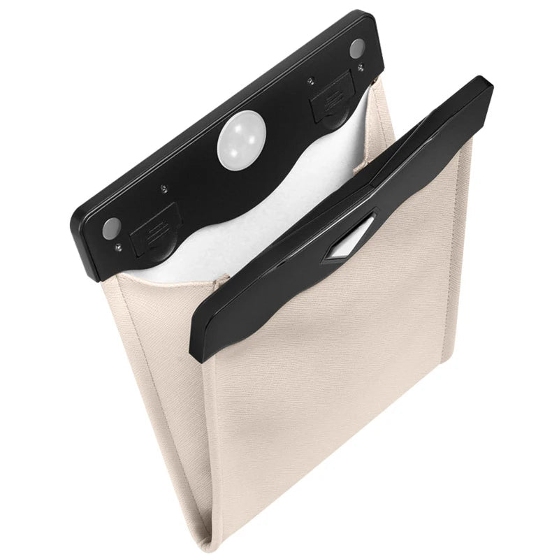 Car Front Seat LED Waterproof Magnetic Adsorption Garbage Bin Suspension Car Seat Leather Storage Leak Proof Garbage Bin 1 Pcs