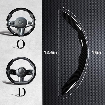 Carbon Fiber Steering Wheel Covers 3 Piece Clip on Steering Wheel Cover (Black)