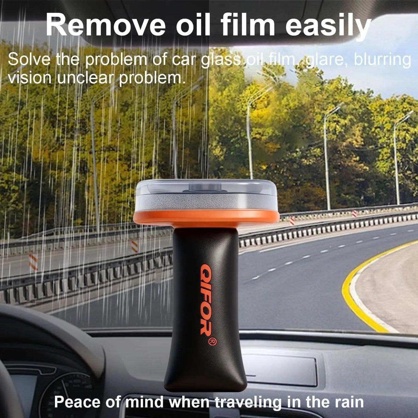 QIFOR Automotive Handheld Oil Flmr Cream,Glass Decontaminationwithouttraces,Window Oil Film Cleaning,Fastcleaning, Compactand Easy to Cary-100G Degreaser Cleaner