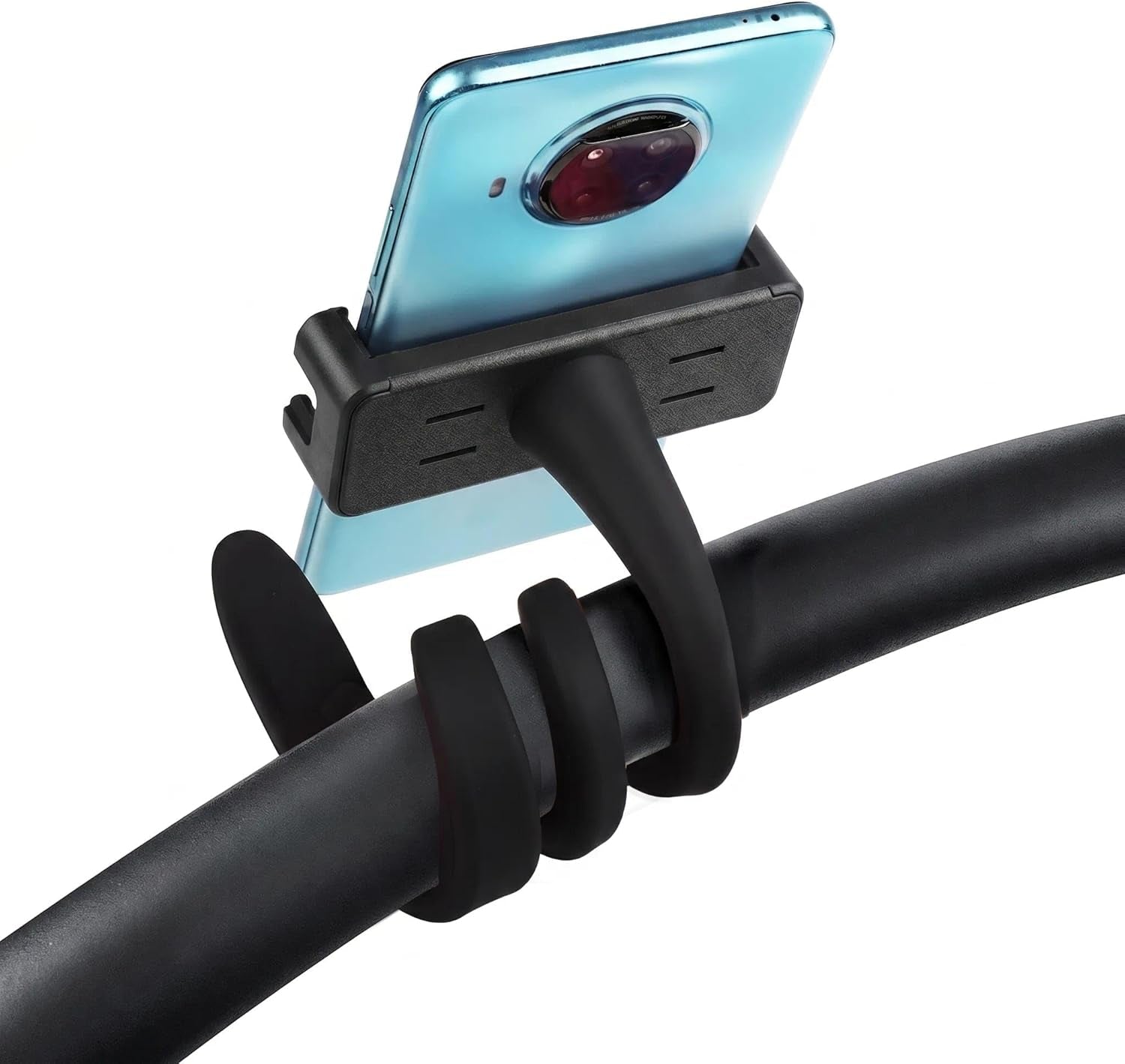 Stroller Phone Holder Portable Cell Phone Holder Stroller Phone Mount with Non-Slip Flexible Arm Flexible Phone Holder Stroller Accessories for Treadmill Spin Bike Shopping Cart Car Kitchen