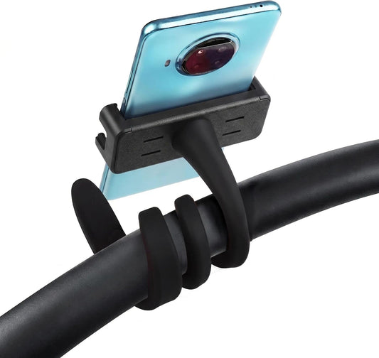 Stroller Phone Holder Portable Cell Phone Holder Stroller Phone Mount with Non-Slip Flexible Arm Flexible Phone Holder Stroller Accessories for Treadmill Spin Bike Shopping Cart Car Kitchen