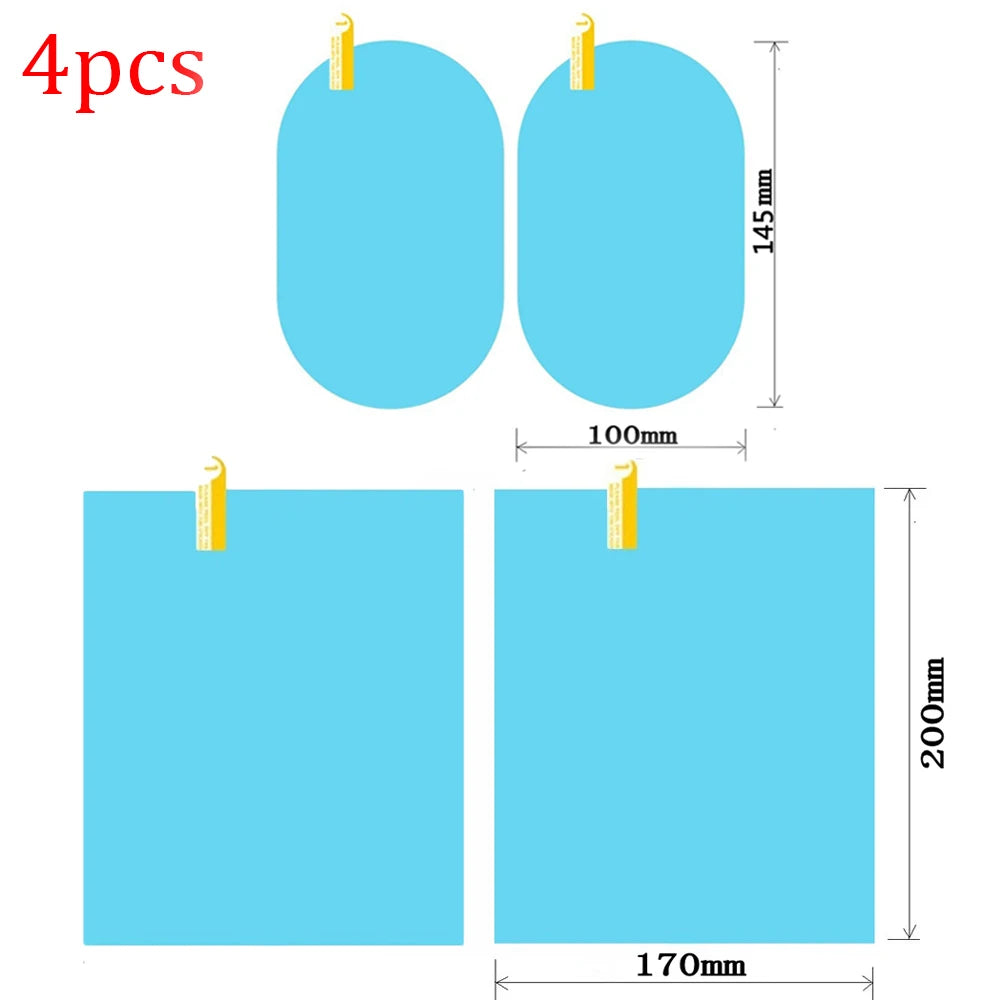 Car Truck Rearview Mirror Rainproof Film Window Glass Anti-Fog Waterproof Stickers Rainy Day Safe Driving Rain Proof Films