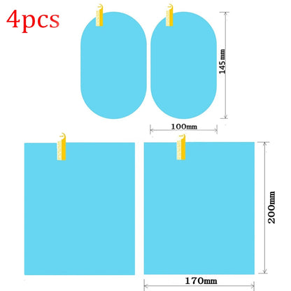 Car Truck Rearview Mirror Rainproof Film Window Glass Anti-Fog Waterproof Stickers Rainy Day Safe Driving Rain Proof Films