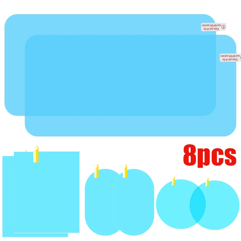 Car Truck Rearview Mirror Rainproof Film Window Glass Anti-Fog Waterproof Stickers Rainy Day Safe Driving Rain Proof Films