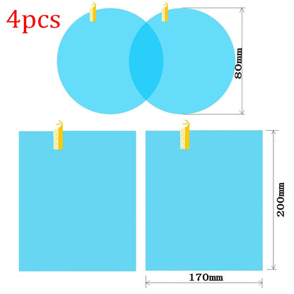 Car Truck Rearview Mirror Rainproof Film Window Glass Anti-Fog Waterproof Stickers Rainy Day Safe Driving Rain Proof Films