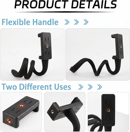 Stroller Phone Holder Portable Cell Phone Holder Stroller Phone Mount with Non-Slip Flexible Arm Flexible Phone Holder Stroller Accessories for Treadmill Spin Bike Shopping Cart Car Kitchen