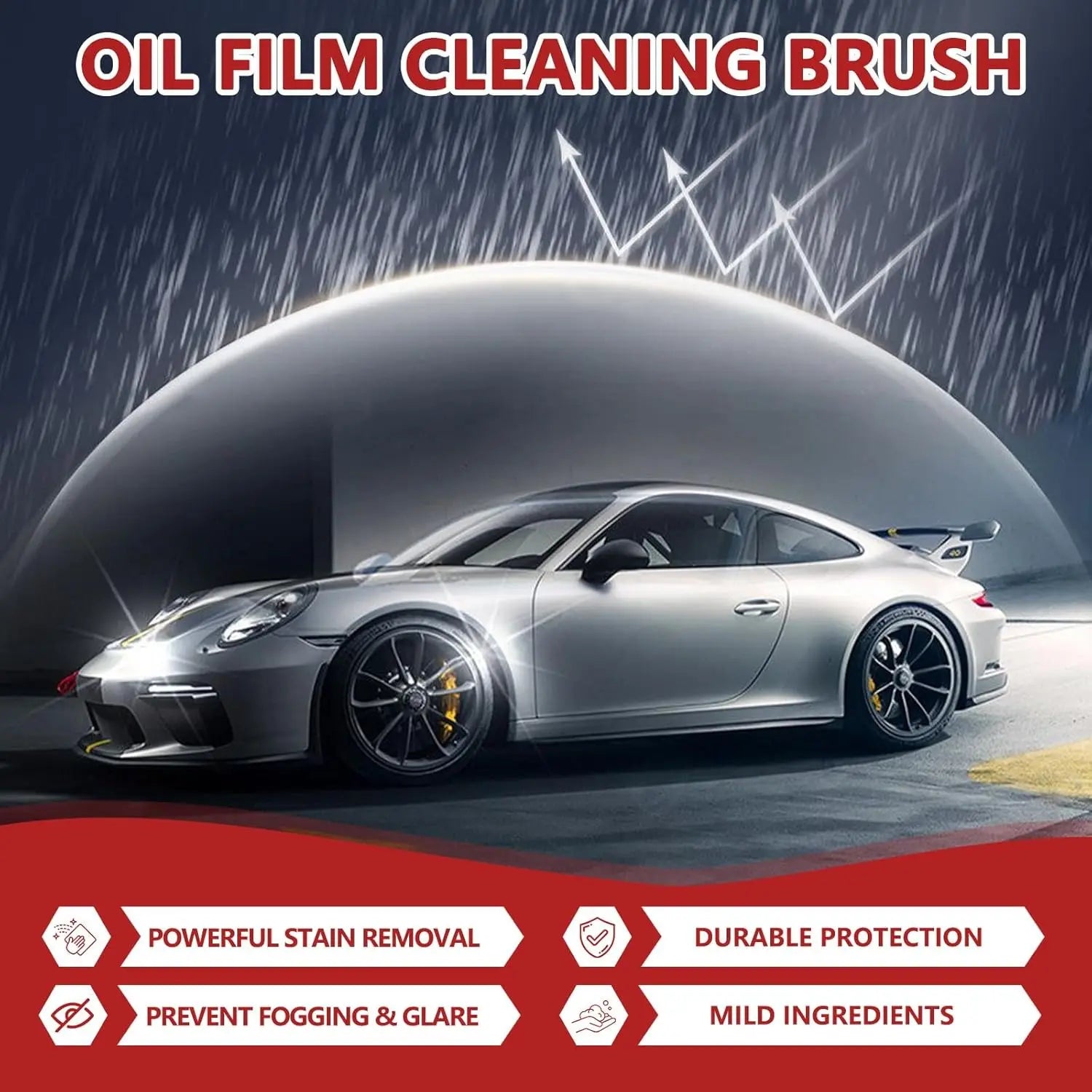 QIFOR Automotive Handheld Oil Flmr Cream,Glass Decontaminationwithouttraces,Window Oil Film Cleaning,Fastcleaning, Compactand Easy to Cary-100G Degreaser Cleaner